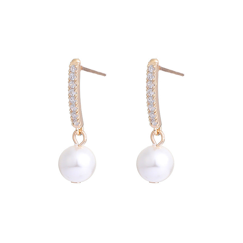 Women's Pearl Zircon Tassel Eardrops Design One-piece Rings