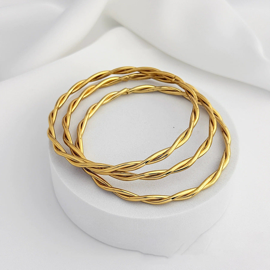 Steel Square Thread Twist Fashionable Elegant Without Changing Color Bracelets