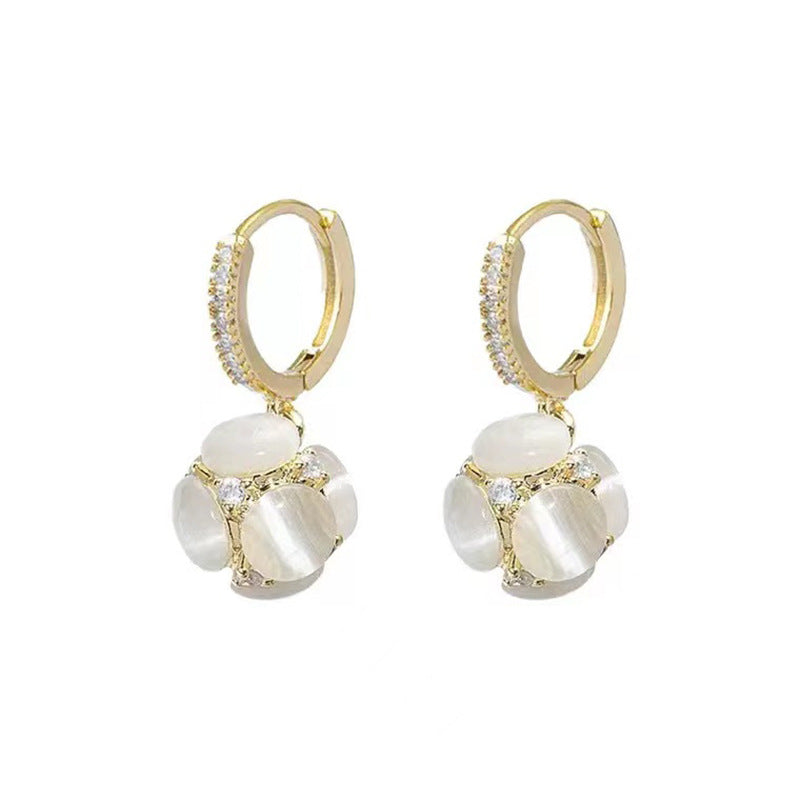 Women's Luxury Opal Trendy Temperamental Minority Design Delicate Earrings