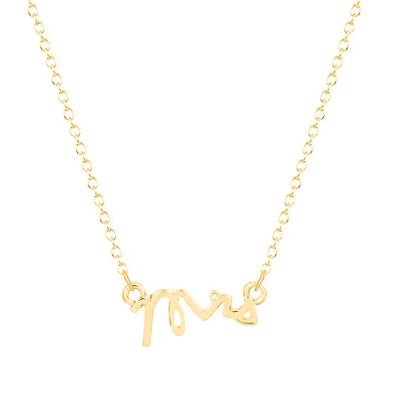 Women's Cursive English Letters Titanium Steel Symbol Clavicle Necklaces