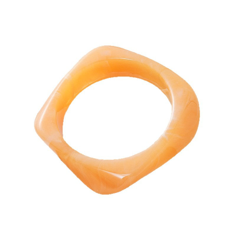 Women's Retro Irregular Blooming Round Wide Surface Bracelets