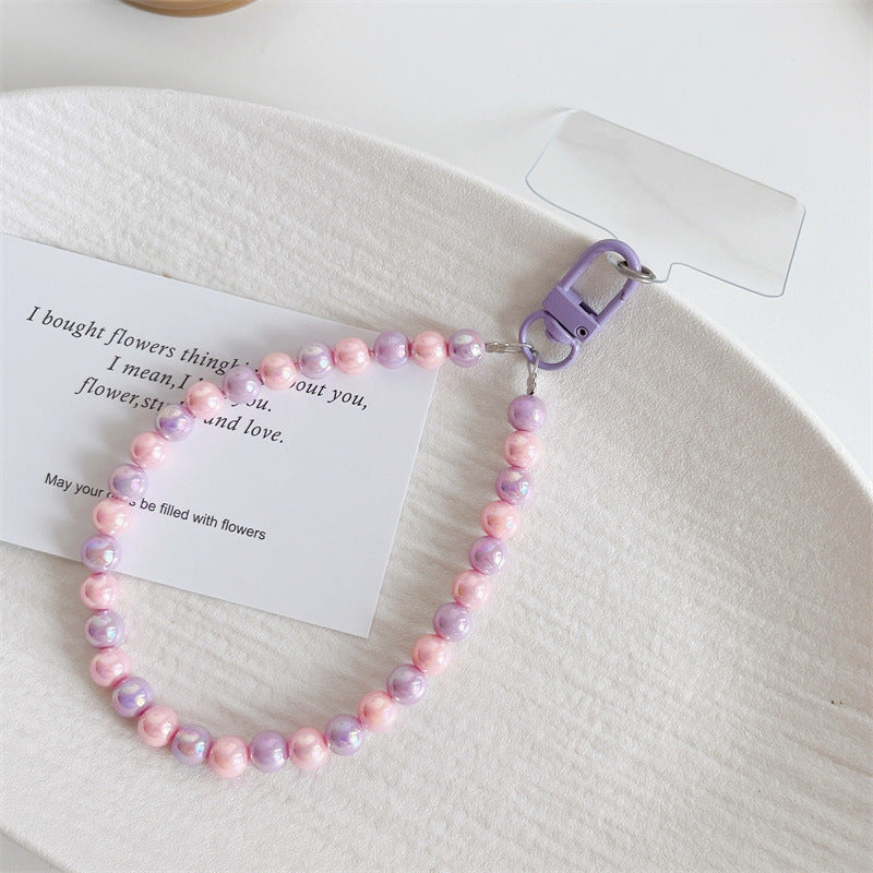 Women's Butterfly Solid Color Colorful Beads Mobile Bracelet