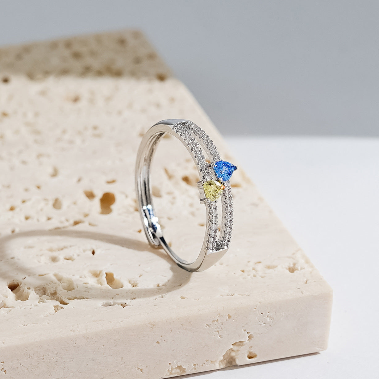 Layers Loving Heart Female Fashion Personality Commuter Heart-shaped Design Graceful Rings