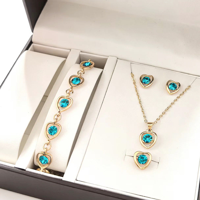 Drip Glazed Exquisite Simple Minority Fashion High-grade Clavicle Chain Elegant Jewelry Set