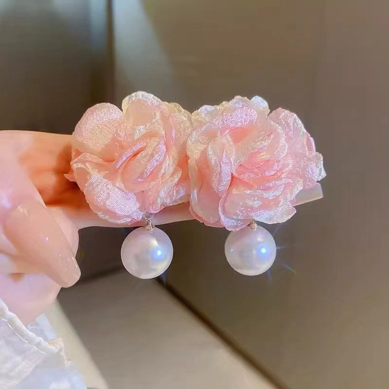 Vacation Style Flower Pearl Light Luxury Stud Earrings