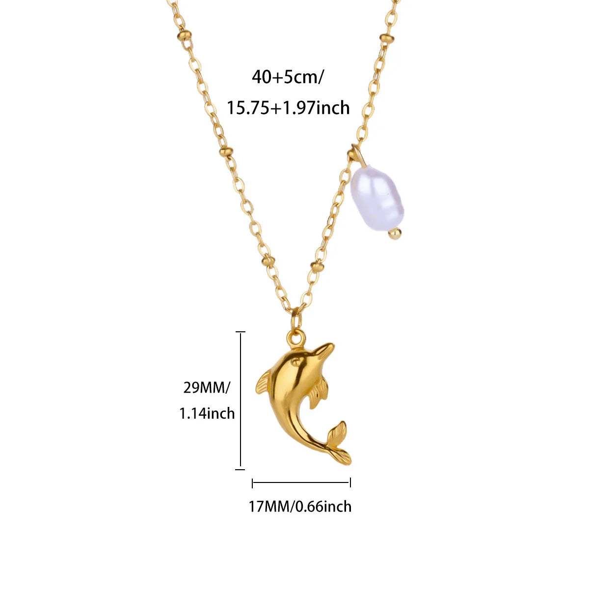 Small Conch Stainless Steel Shell Starfish Ocean Vacation Necklace