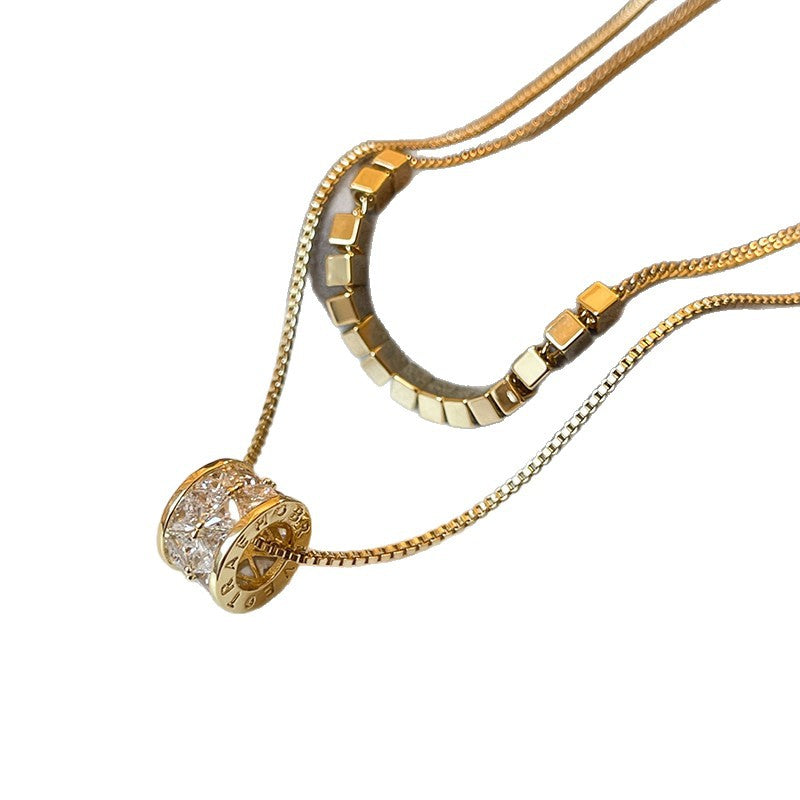 Women's Twin Light Luxury Minority Titanium Steel Clavicle Chain Necklaces
