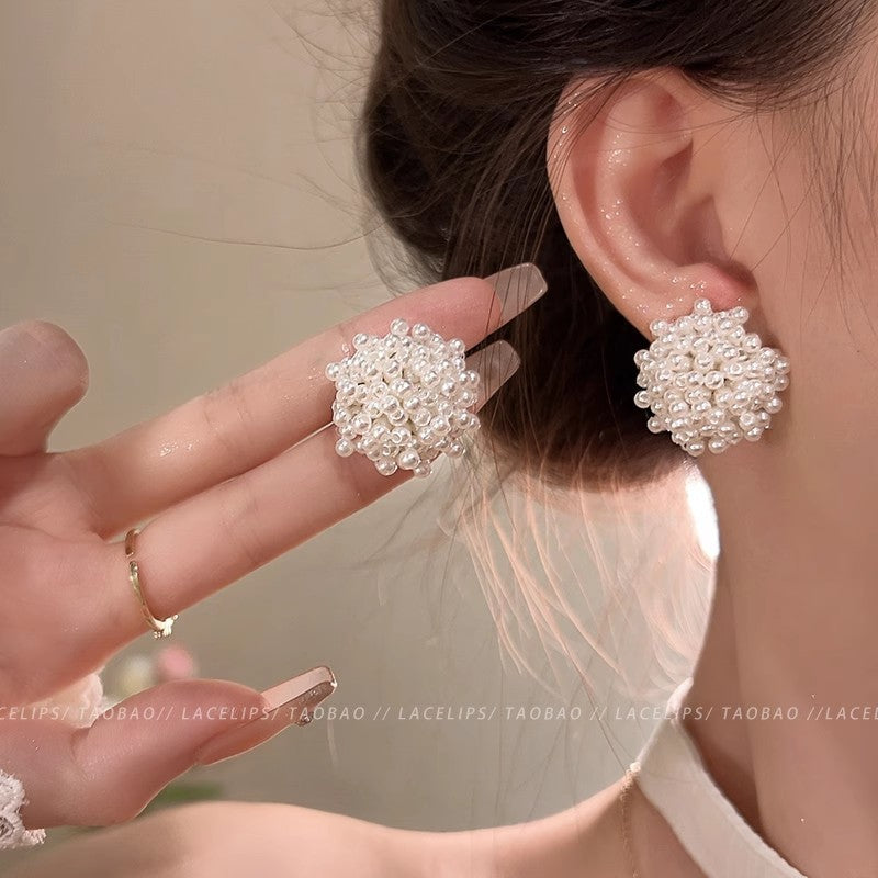 Women's Needle Light Luxury Minority Pearl Exquisite Micro Inlaid Earrings