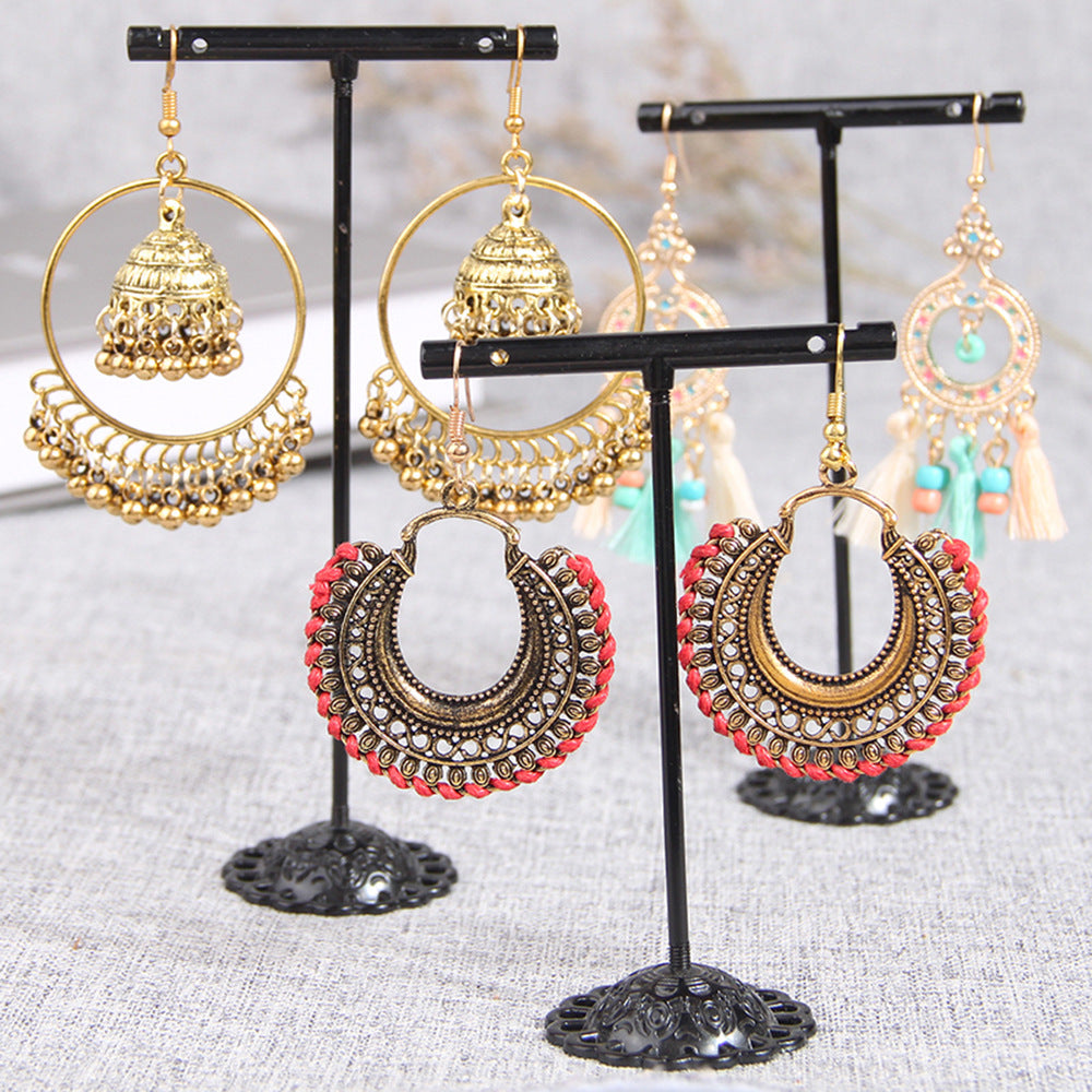 Women's Ornament Alloy Vintage Hand-woven Bell Tassel Rings