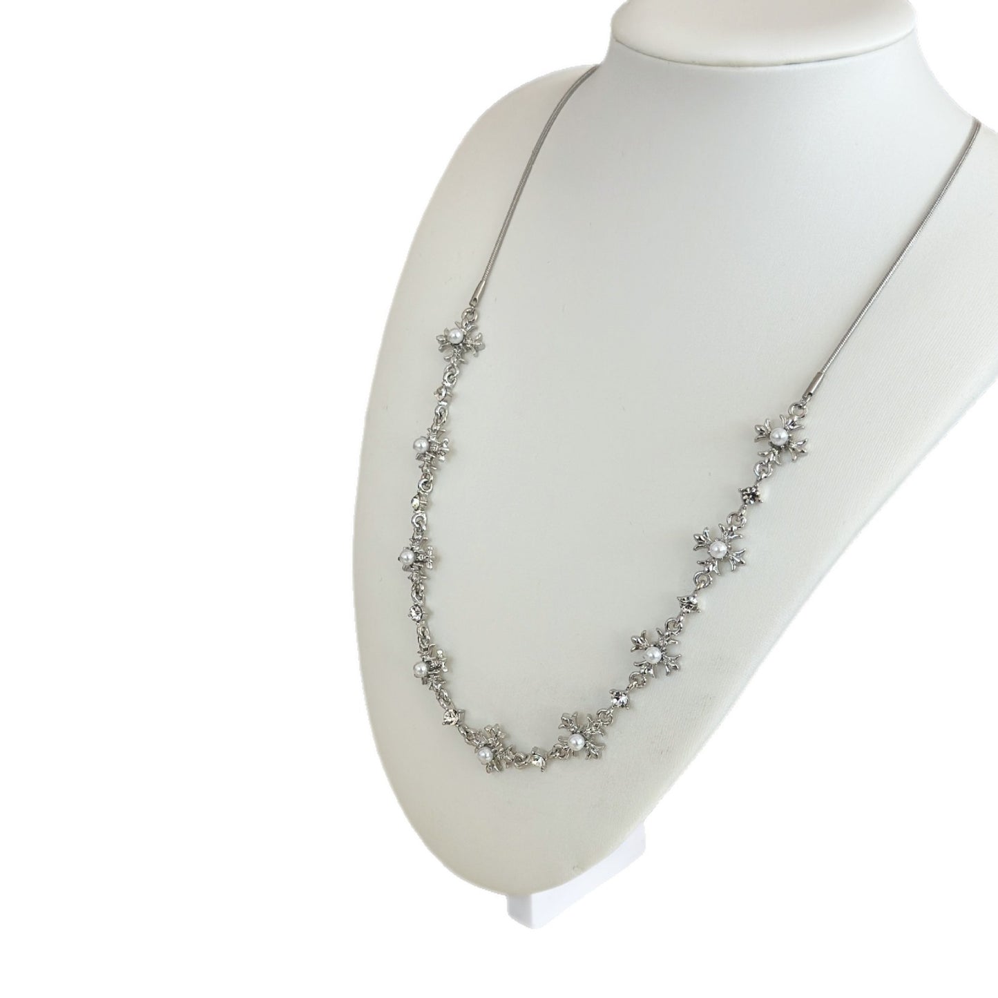 Cross Pearl Zircon Stitching Pull-out Cold Sweet Cool Clavicle Necklace