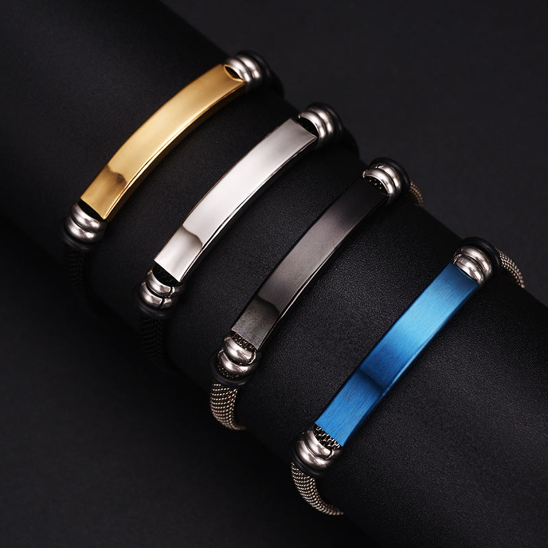 Bracelets de personnalité de couple rétro en acier inoxydable pour hommes