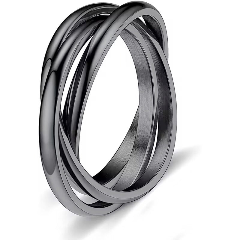 Simple Titanium Steel Pair For Couple Rotating Rings