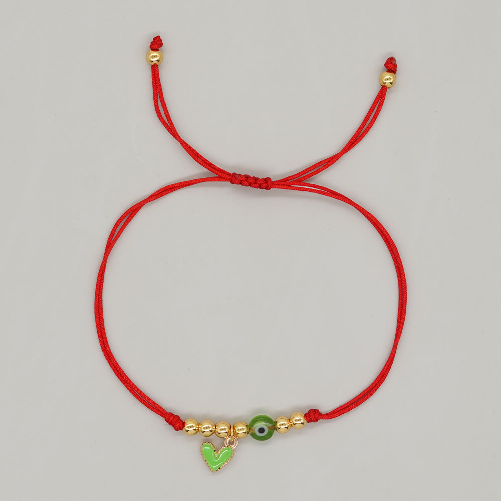 Schmuck, Freundschaftsseil, mehrfarbig, tropfendes Öl, Liebesherz, kleine Armbänder