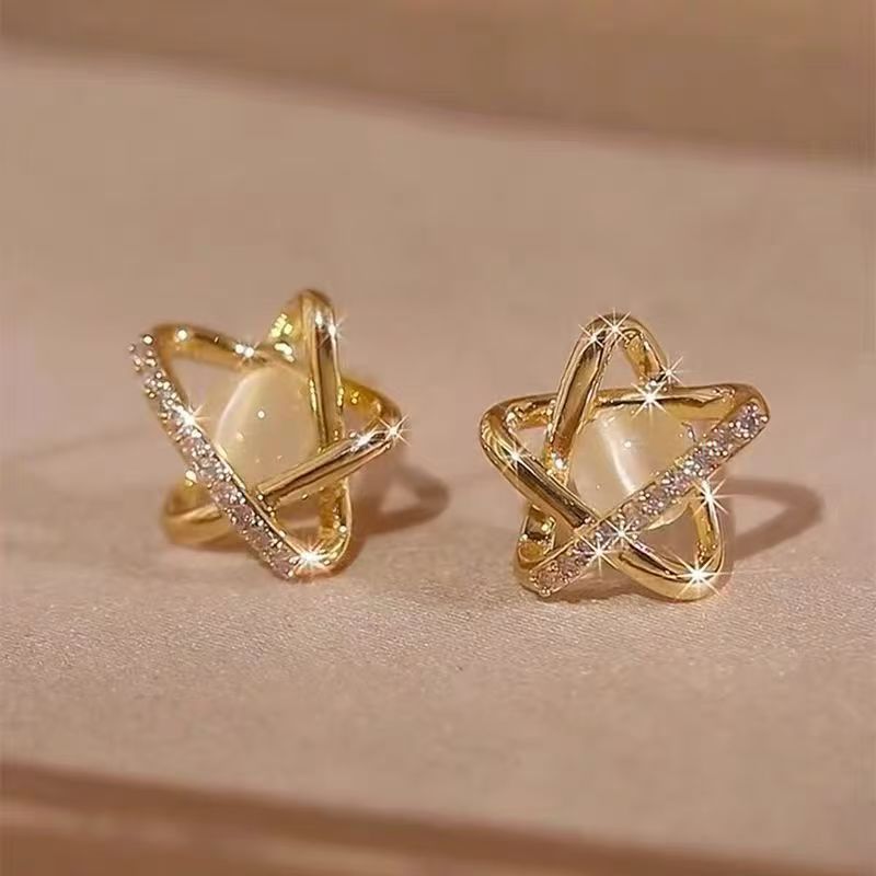 Bow Pearl Female High Sense Light Luxury Minority Stud Earrings