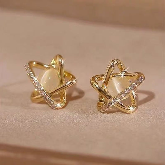 Bow Pearl Female High Sense Light Luxury Minority Stud Earrings