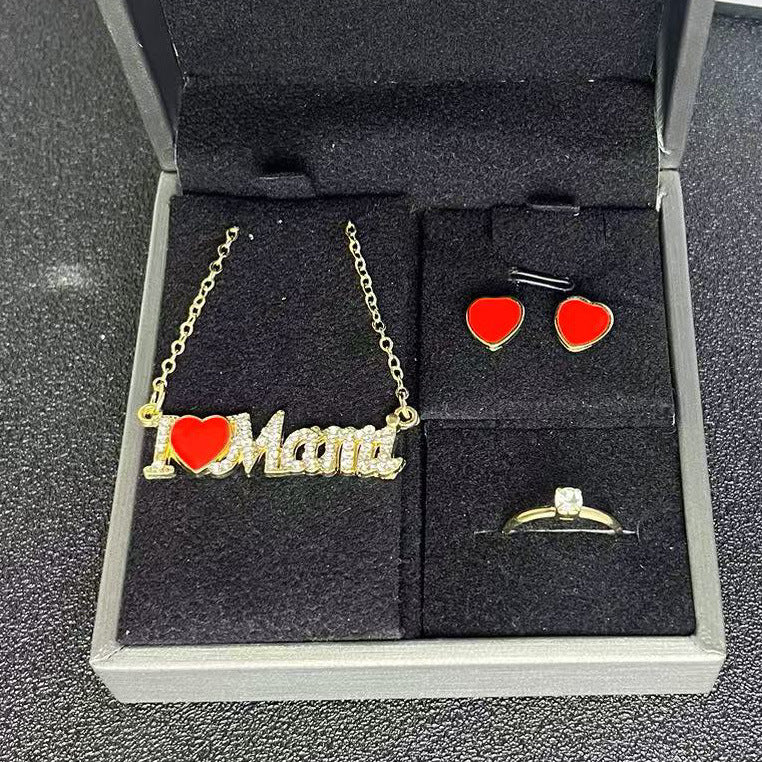 Women's Elegant Mother's Day Letter Red Dripping Pendants