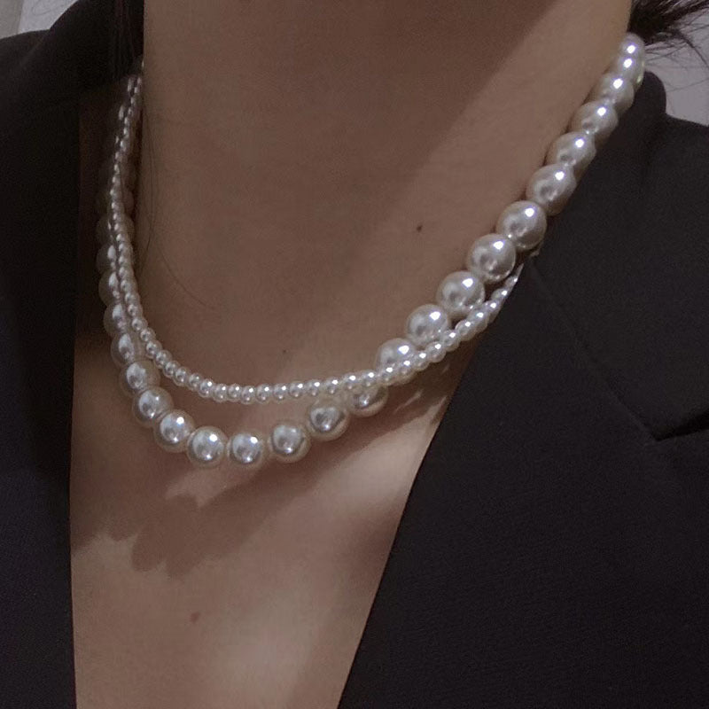 Women's Court Style Baroque Pearl Twin Fashion Necklaces