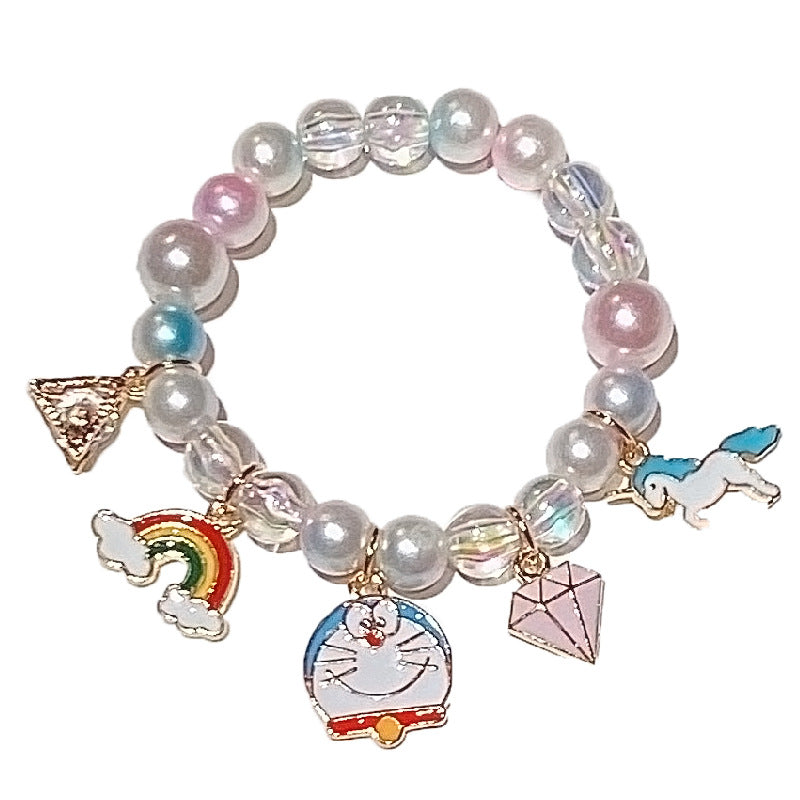 Children's Pearl Cartoon Cute Gradient Color Decoration Bracelets