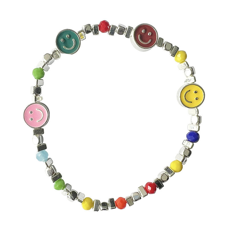 Bracelets de minorité de luxe légers pour femmes Smiley perlé