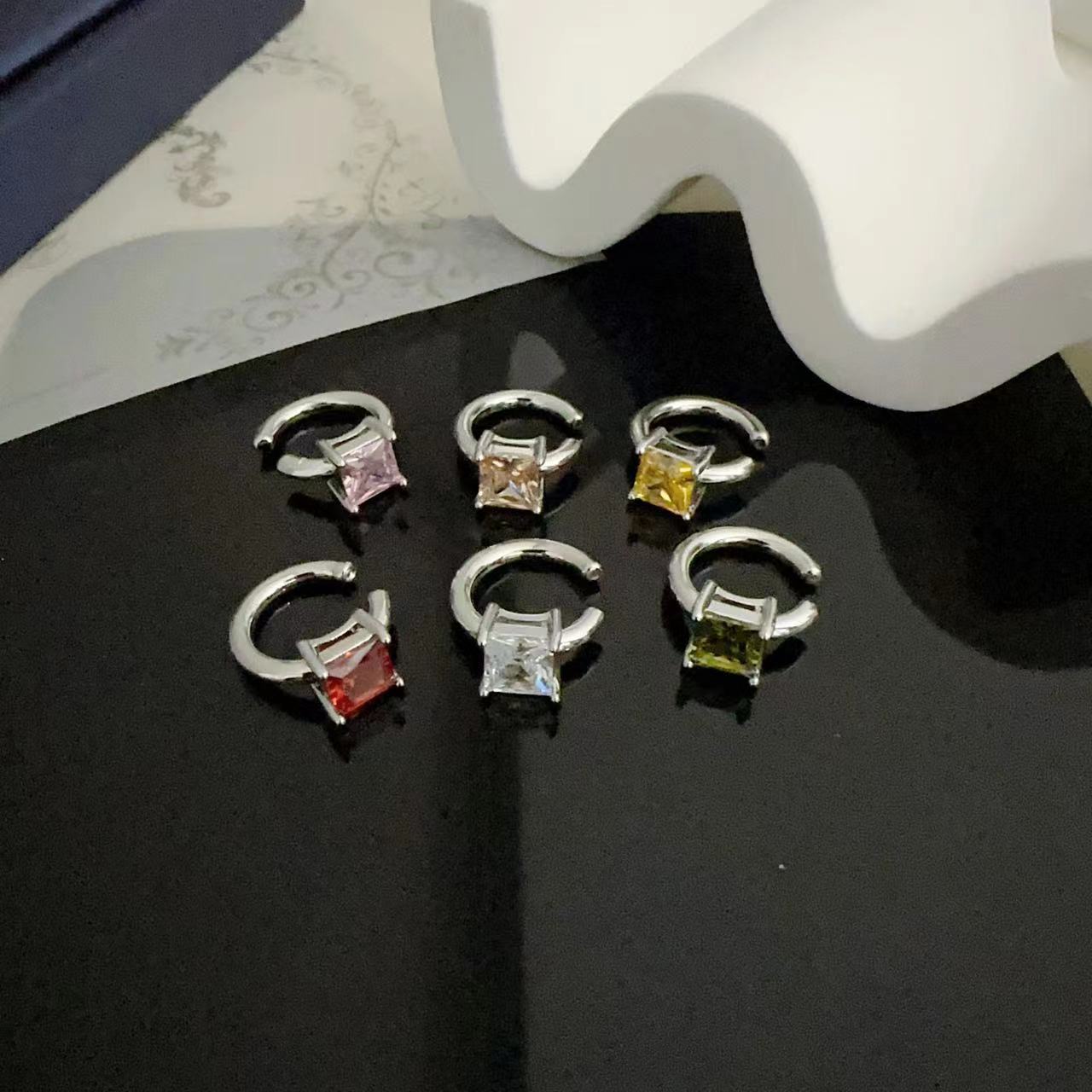 Women's Geometric Zircon Bone Light Luxury Minority Trendy High-grade Rings