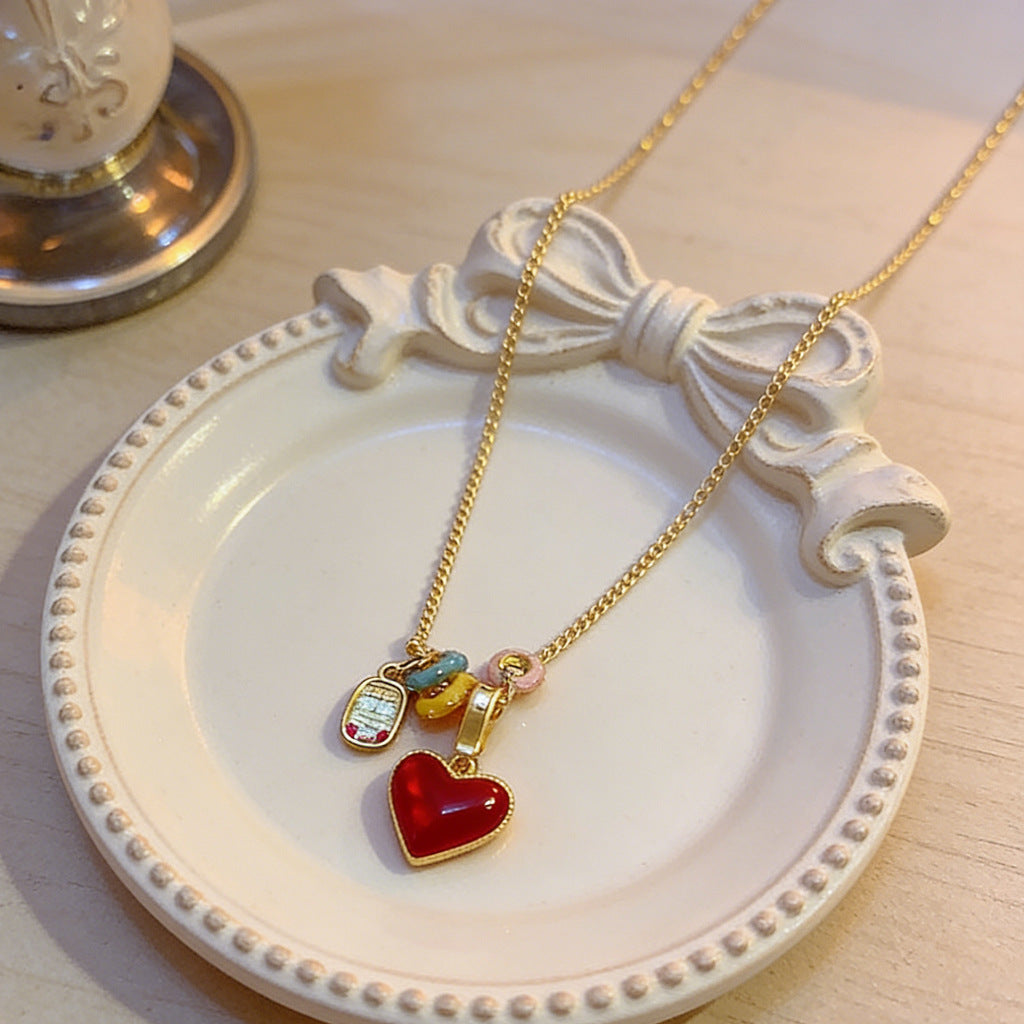 Star Madi Light Extravagant Love Heart Female Design Clavicle Chain Necklace