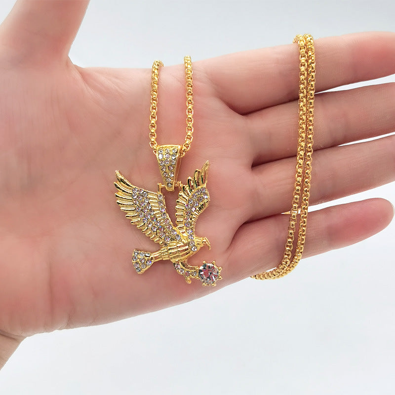 Men's Personality Eagle Hip Hop Micro Inlaid Necklaces