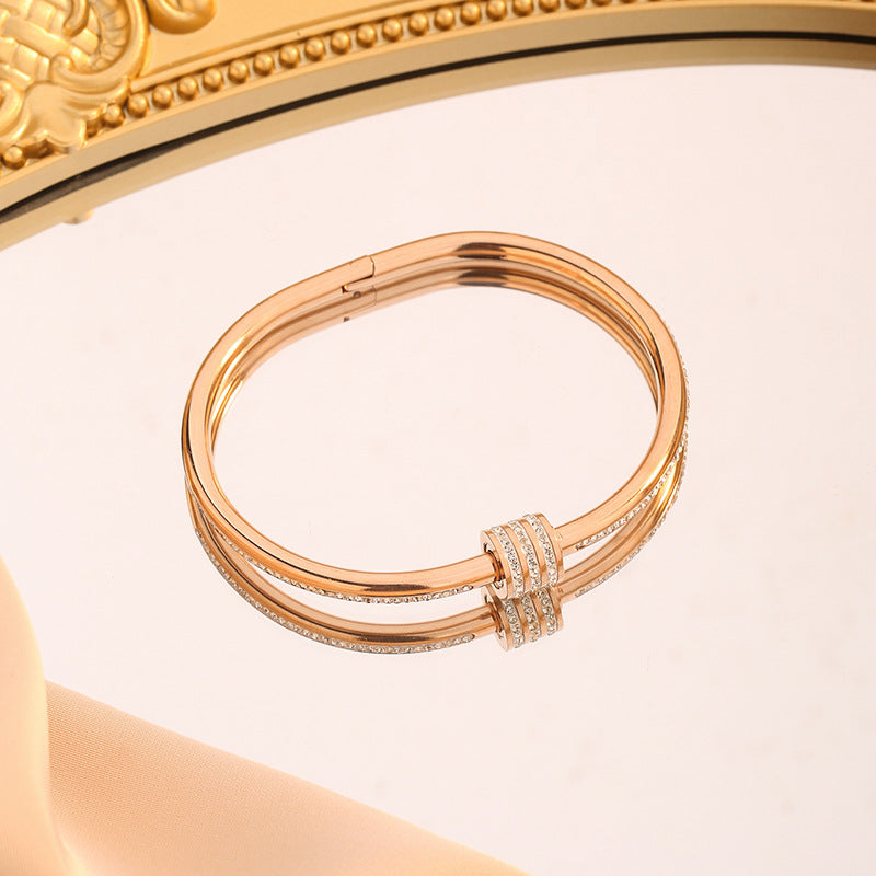 Women's Waist Titanium Steel Rose Gold Simple Bracelet