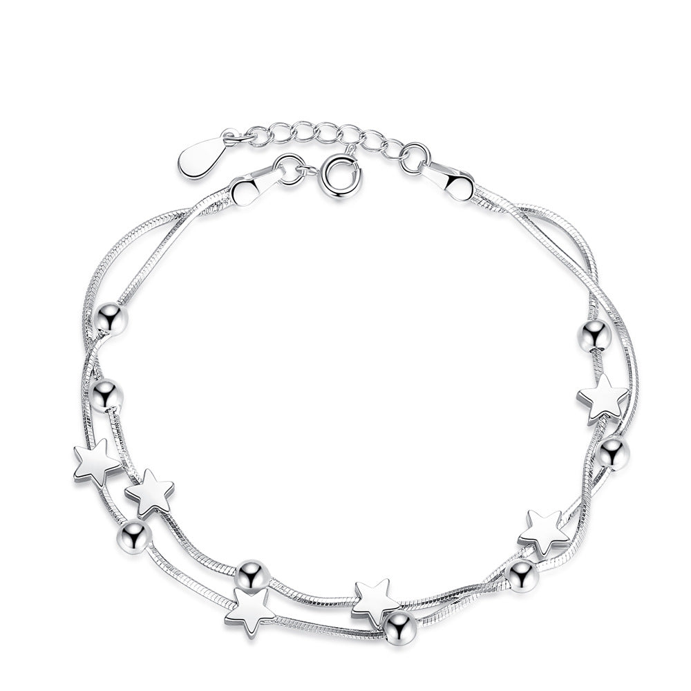 Runde Perlen Koreanische Mode Silber Weibliche Armbänder