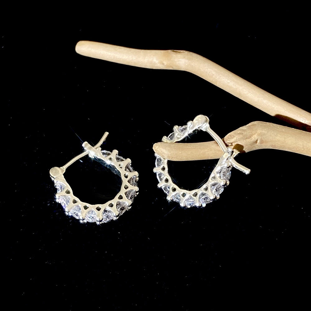 Boucles d'oreilles en métal pour femmes, cercle complet de diamants, pour Design, haute qualité