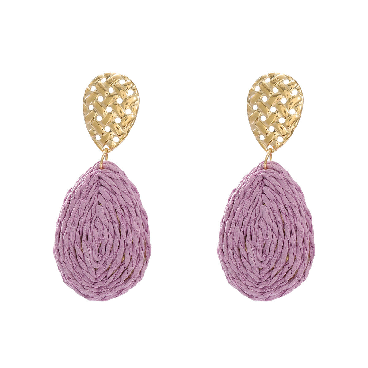 Casual Attractive Summer Raffia Exaggerated Drop-shaped Earrings