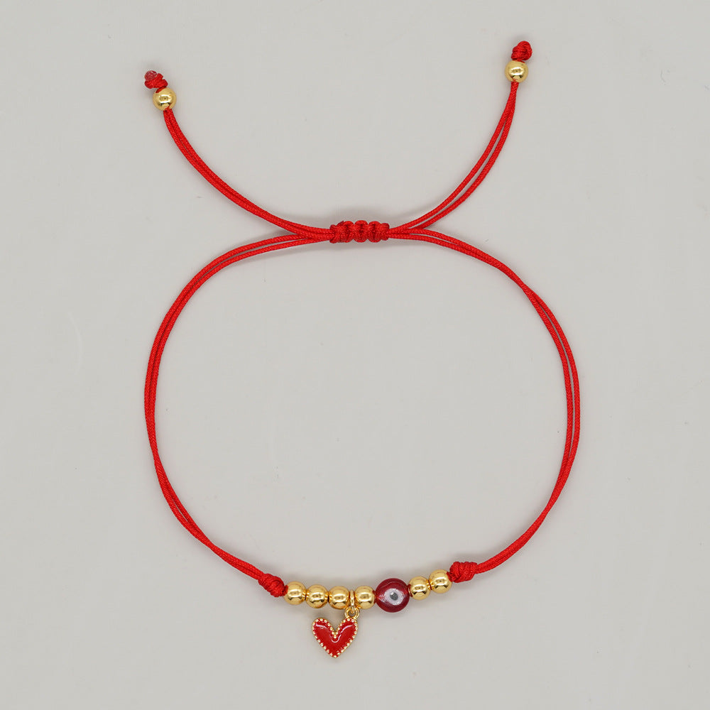 Schmuck, Freundschaftsseil, mehrfarbig, tropfendes Öl, Liebesherz, kleine Armbänder