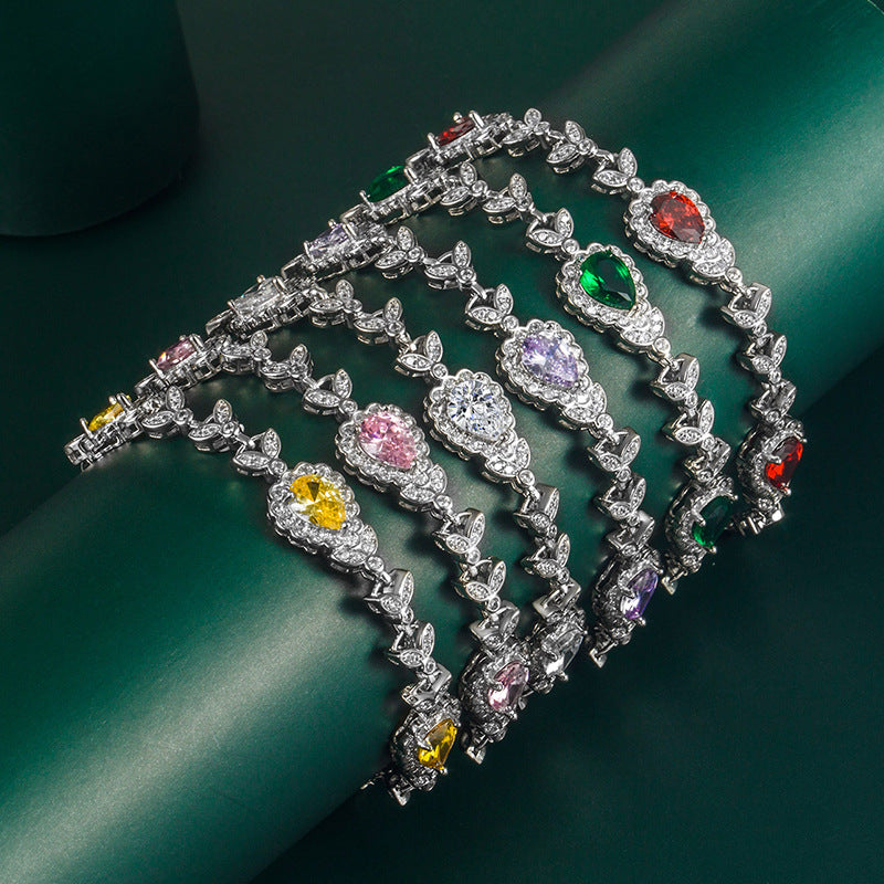 Colored Gems Emerald Pigeon Blood Red Bracelets