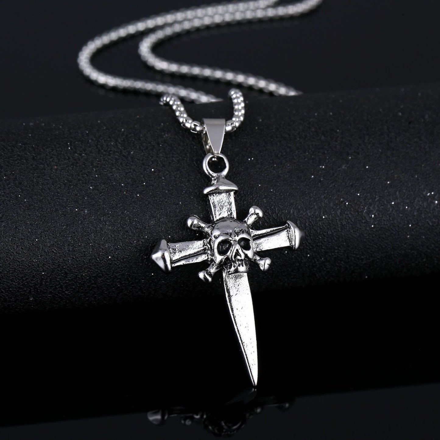 Men's Cross Sweater Chain Trendy Accessories Titanium Necklaces