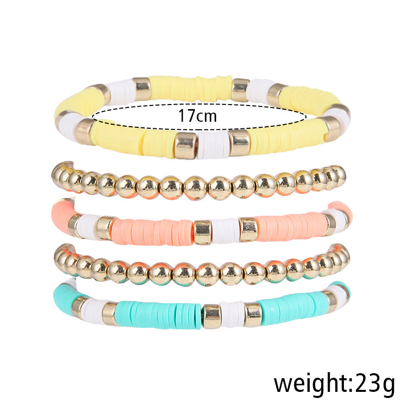 Women's & Men's Clay Ball Pieces Suit Retro Bohemian Bracelets