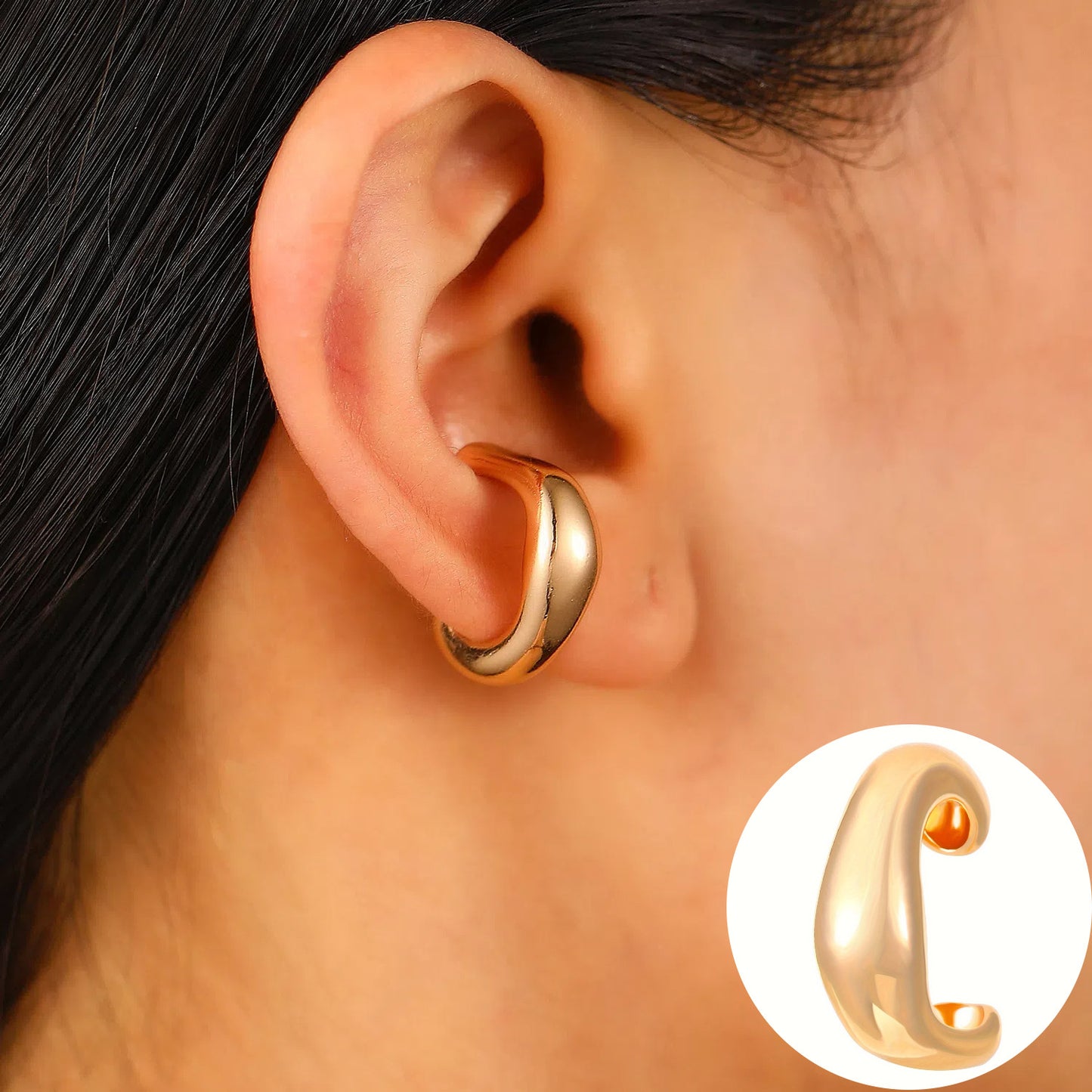 Irregular Lava Wind Shaped Open Alloy Ear Clip