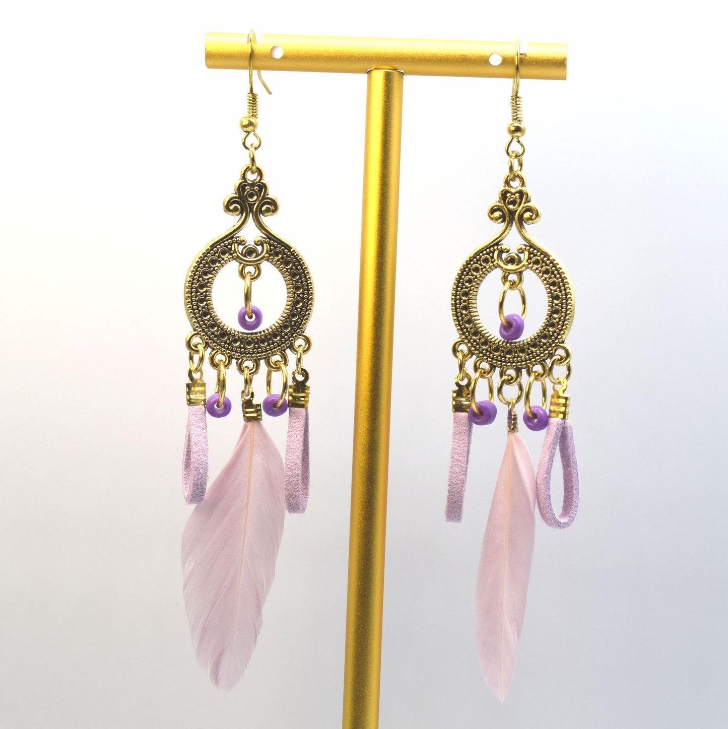 Style Vintage Feather Long Holiday Beads String Earrings