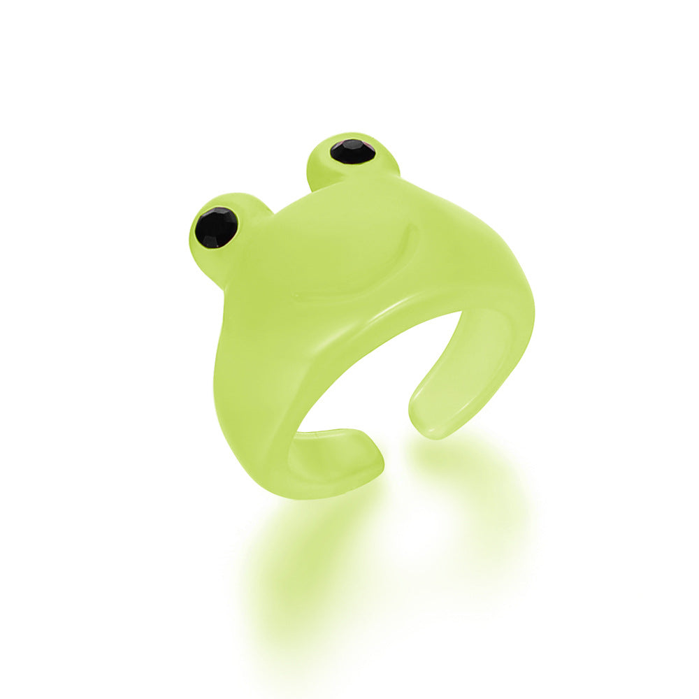 Cartoon Frog Fashion Cute Resin Index Rings