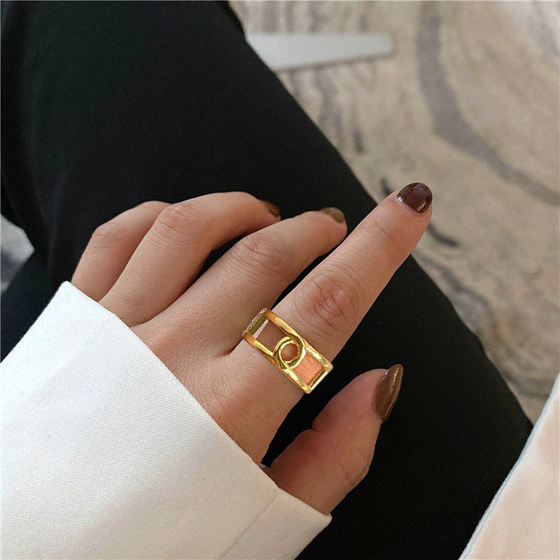 Women's Korean Retro Trendy Cold Open Minimalist Rings