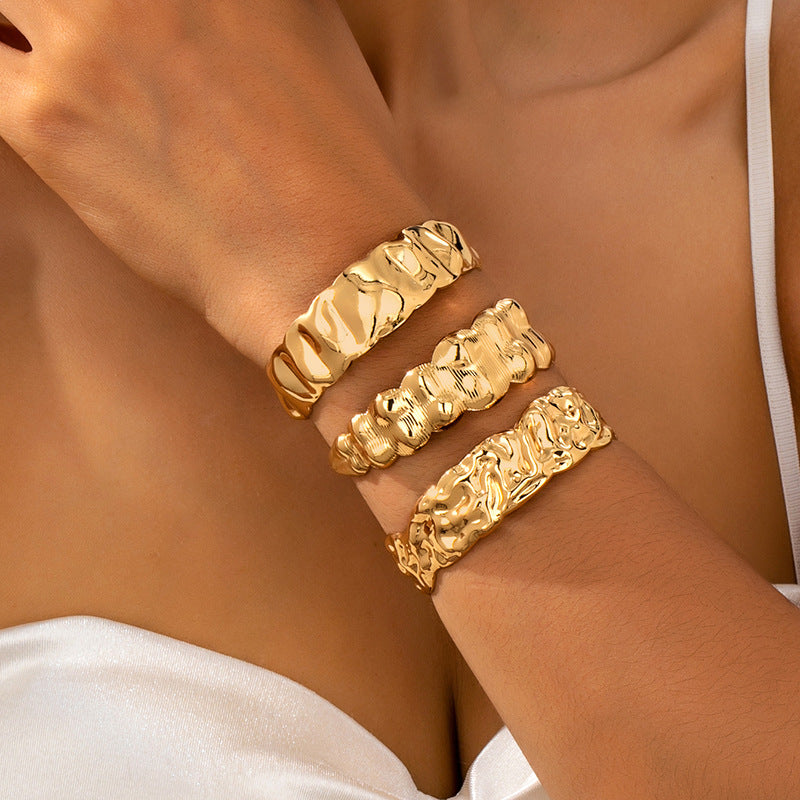 Pleated Flower Pattern Open Fashion Refined Bracelet