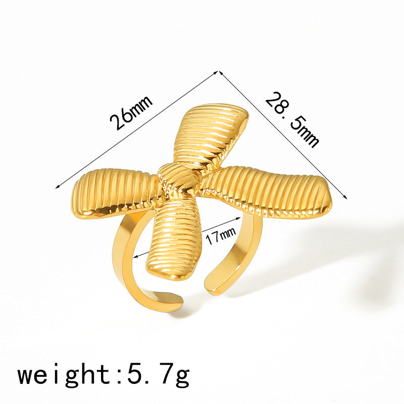 Women's Stainless Steel Bow Simple High-grade Ring