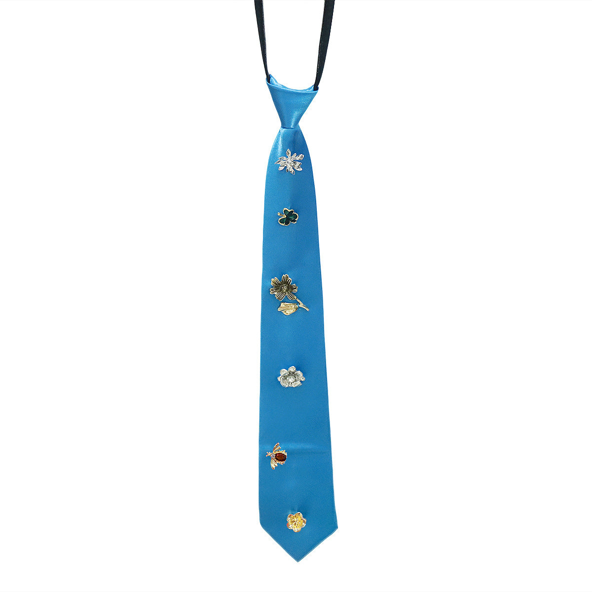 Creative Retro Suit Tie Personalized Alloy Flower Necklace