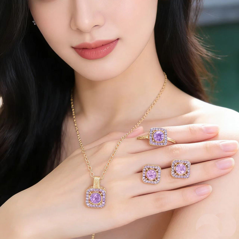 Women's Light Luxury Minority Birthday Gift High Jewelry Set