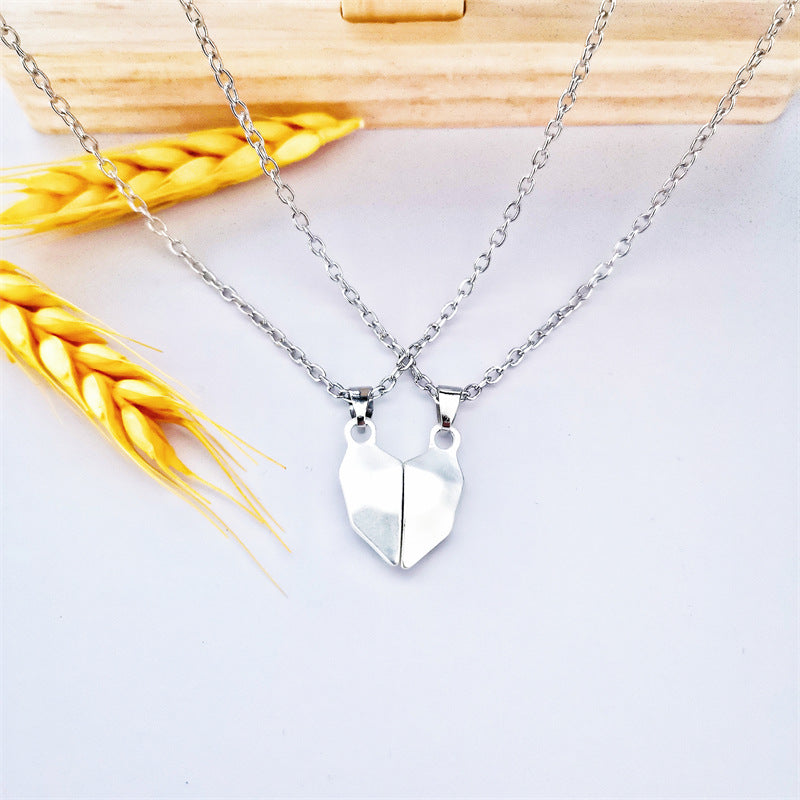 Women's & Men's Love Magnet Couple Color Matching Minimalist Creative Stone Necklaces