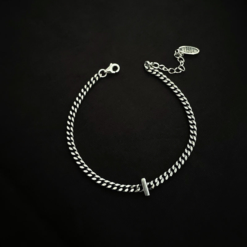 Bracelets d'intérêt spécial avec lettres anglaises en argent Sterling de Style coréen pour femmes