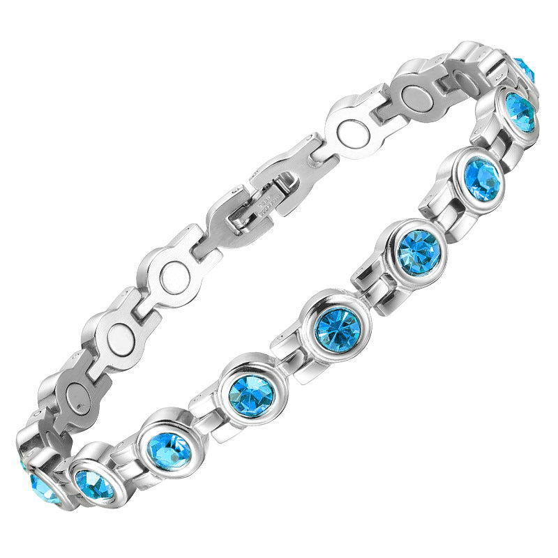 Women's Fashion Simple Rhinestone Zircon Stainless Steel Bracelets