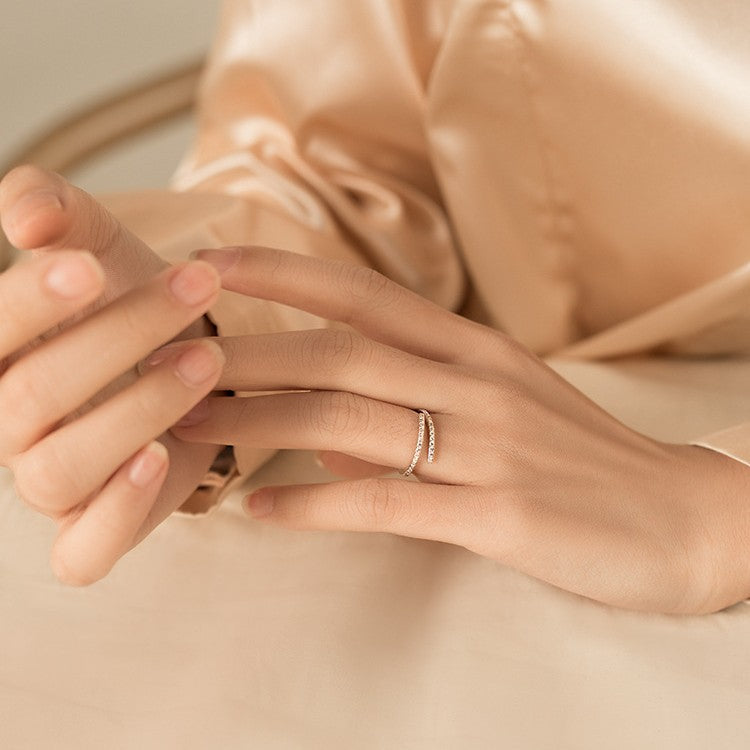 Sier Plated Simple Open Design Sense Temperament Wild Rings