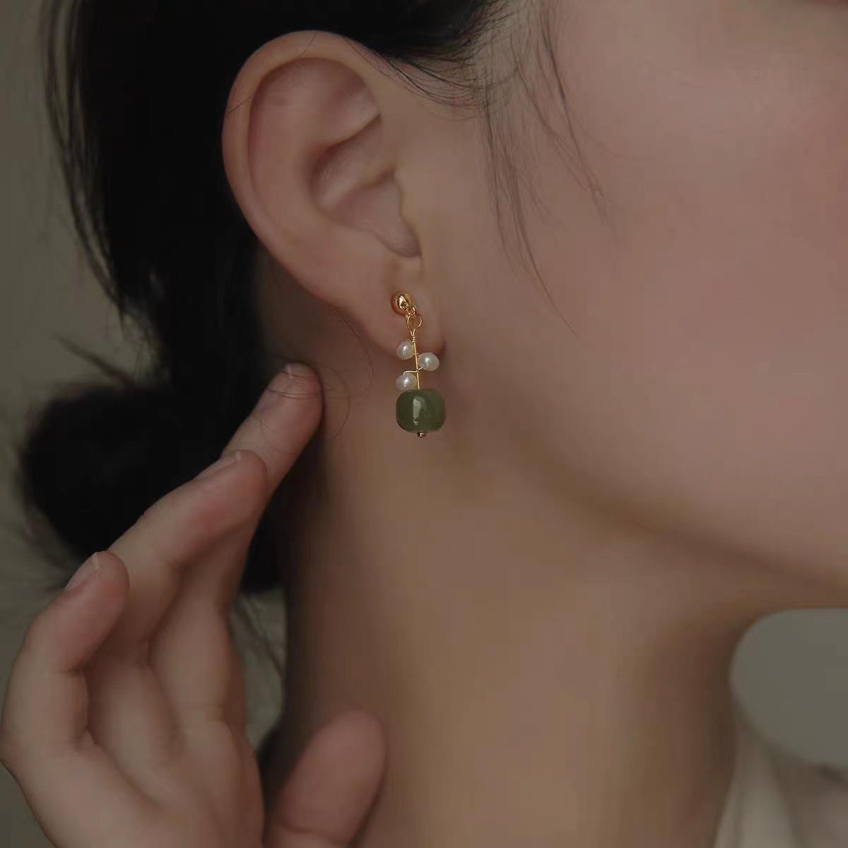 Women's Freshwater Pearl Winding For Trendy Elegant Earrings