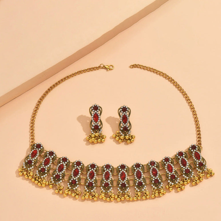 Indian Ethnic Style Vintage Gemstone Beads 2 Necklaces