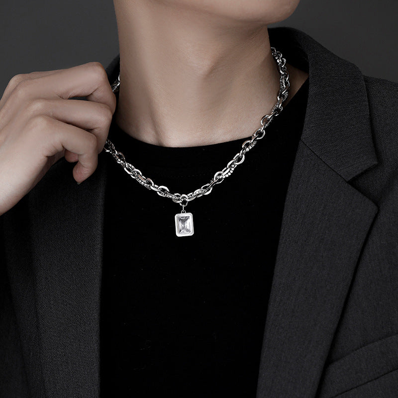 Women's & Men's & Sweater Design High-grade Chain Titanium Necklaces