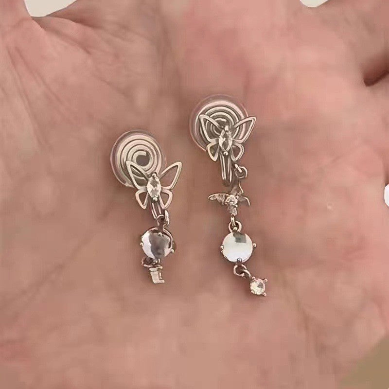 Butterfly Zircon Female Retro Minority Design High Ear Clip